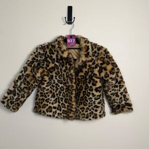 J.McLaughlin Leopard Print Faux Fur Jacket Kids Size 4/5